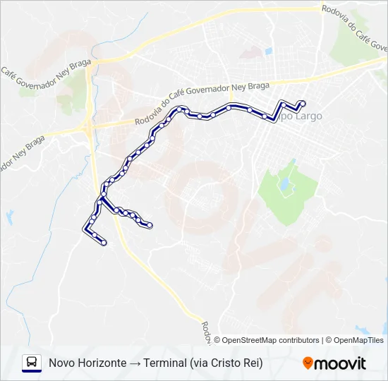 106 CAMPO DO MEIO Bus Line Map