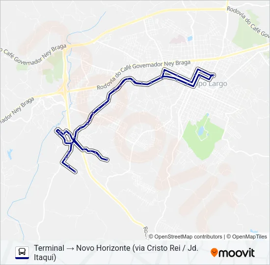 106 CAMPO DO MEIO Bus Line Map