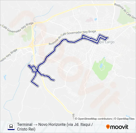 106 CAMPO DO MEIO Bus Line Map