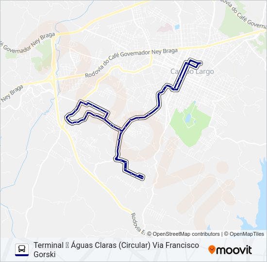 Mapa da linha 116 FRANCISCO GORSKI de ônibus