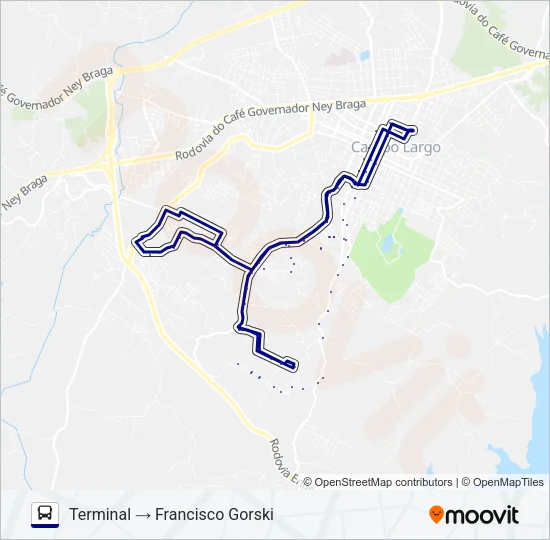 116 FRANCISCO GORSKI Bus Line Map