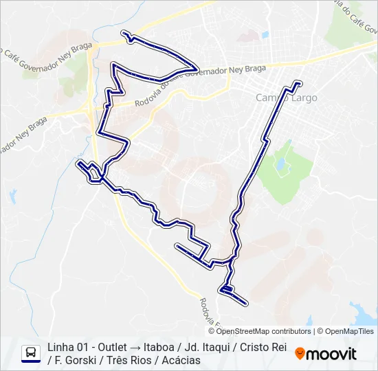 111 OUTLET CITY CENTER Bus Line Map