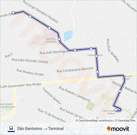 120 HOSPITAL ROCIO / OURO VERDE Bus Line Map