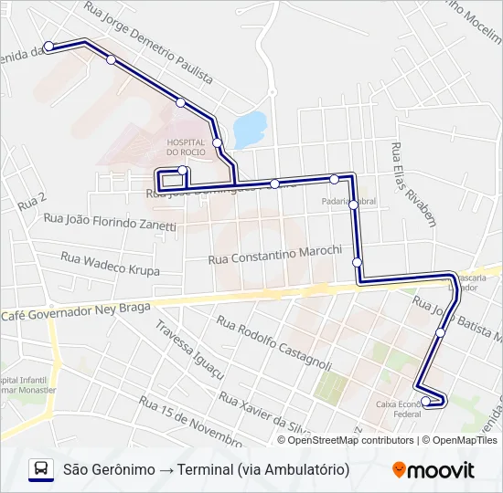 120 HOSPITAL ROCIO / OURO VERDE Bus Line Map