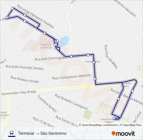 120 HOSPITAL ROCIO / OURO VERDE Bus Line Map