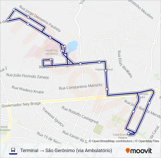 120 HOSPITAL ROCIO / OURO VERDE Bus Line Map