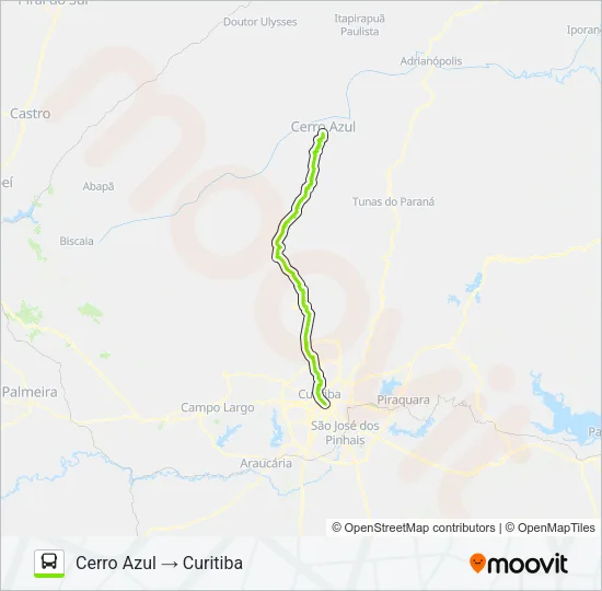0140-500 CURITIBA / CERRO AZUL Bus Line Map