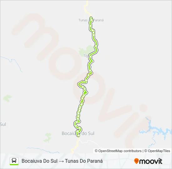 0950-440 BOCAIUVA DO SUL / TUNAS DO PARANA Bus Line Map