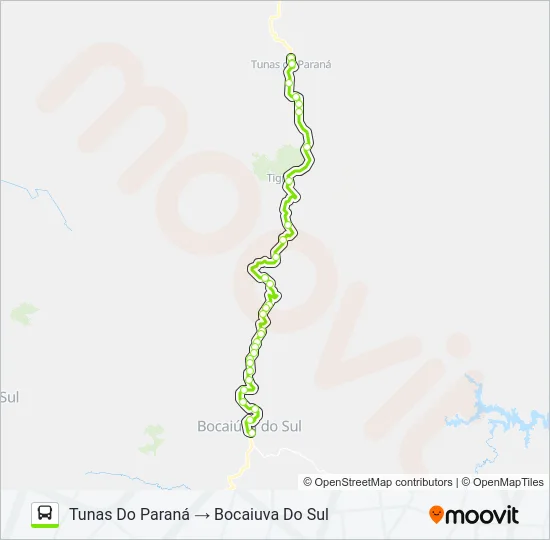 0950-440 BOCAIUVA DO SUL / TUNAS DO PARANA Bus Line Map