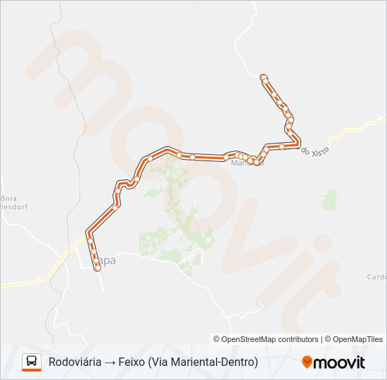 Mapa da linha L03 FEIXO de ônibus