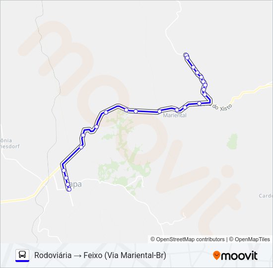 Mapa da linha L03 FEIXO de ônibus