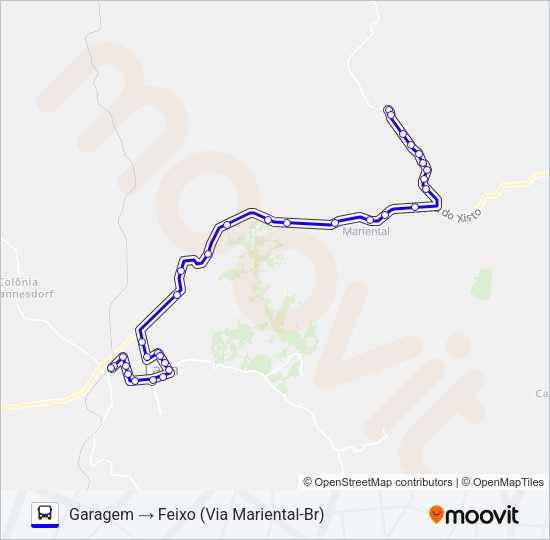 Mapa da linha L03 FEIXO de ônibus