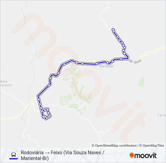 Mapa da linha L03 FEIXO de ônibus