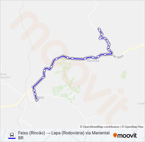 Mapa da linha L03 FEIXO de ônibus