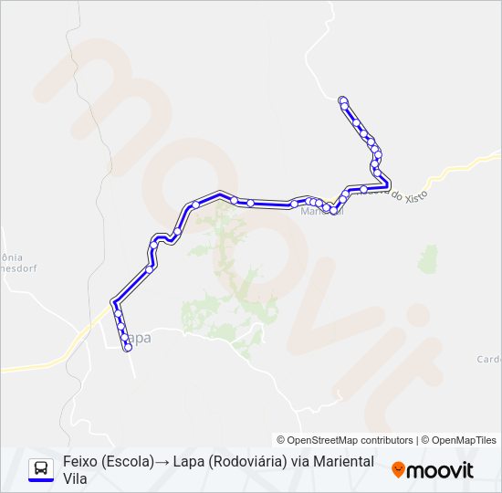 Mapa da linha L03 FEIXO de ônibus