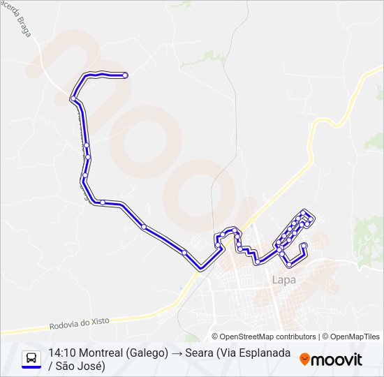 Mapa da linha L06 SEARA de ônibus