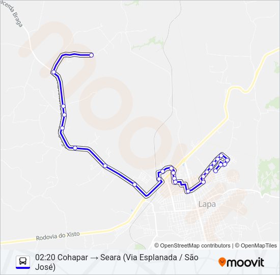 Mapa da linha L06 SEARA de ônibus