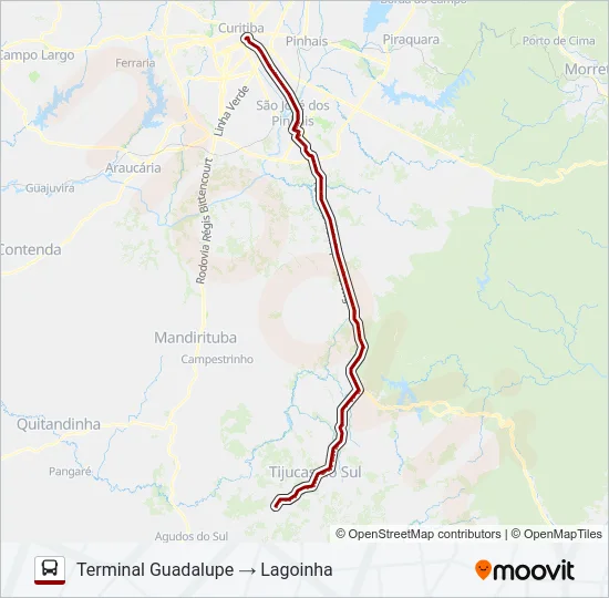 1345-500 CURITIBA / LAGOINHA Bus Line Map