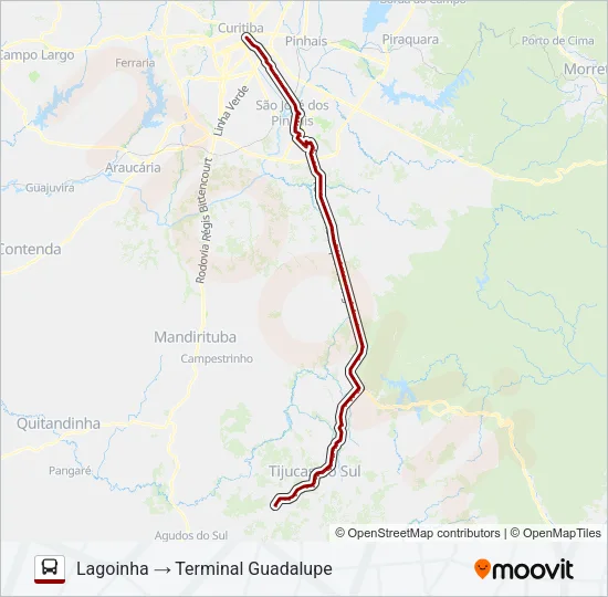 1345-500 CURITIBA / LAGOINHA Bus Line Map