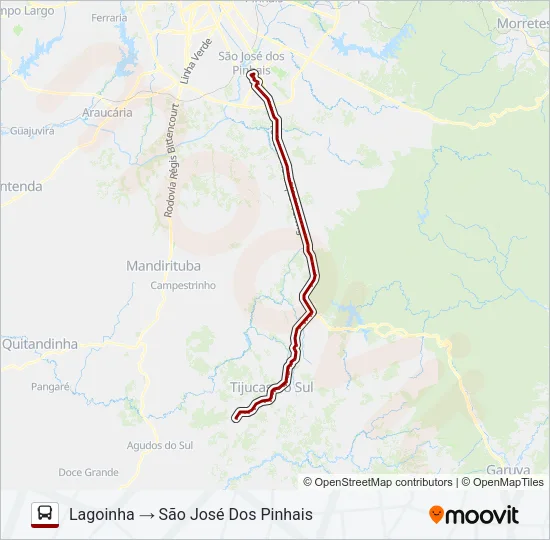 0263-500 SÃO JOSÉ DOS PINHAIS / LAGOINHA Bus Line Map