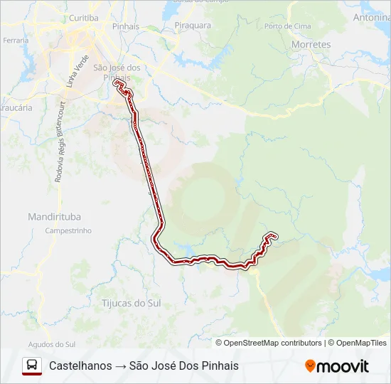 0265-510 SÃO JOSÉ DOS PINHAIS / CASTELHANOS Bus Line Map