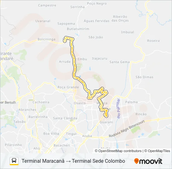 U01 SEDE / MARACANÃ Bus Line Map
