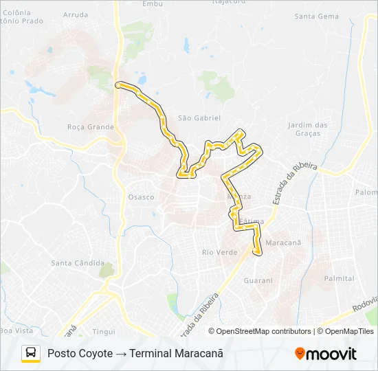 U01 SEDE / MARACANÃ Bus Line Map