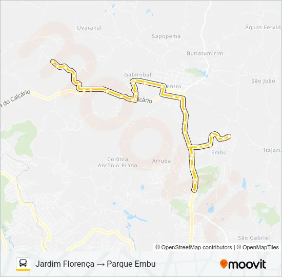 U02 PARQUE EMBU / JARDIM FLORENÇA Bus Line Map
