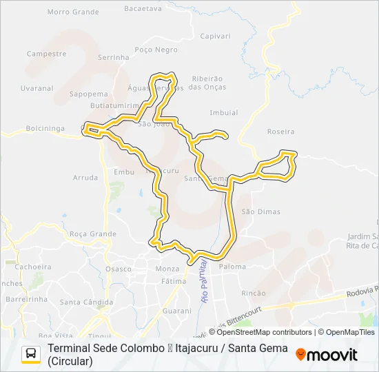 U11 ITAJACURU / SANTA GEMA (IMBUIAL) Bus Line Map