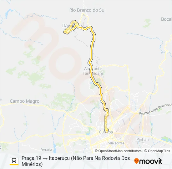 K72 ITAPERUÇU / PRAÇA 19 (DIRETO) Bus Line Map