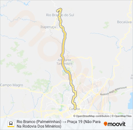 L72 RIO BRANCO / PRAÇA 19  (DIRETO) bus Line Map