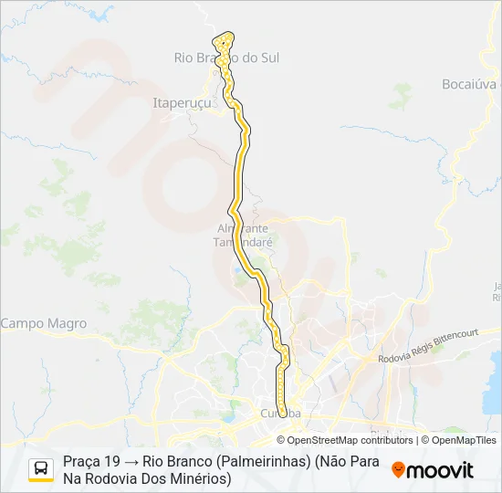 L72 RIO BRANCO / PRAÇA 19  (DIRETO) Bus Line Map