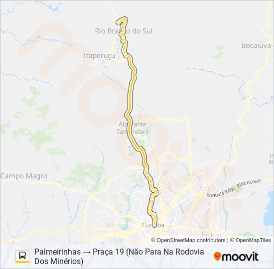 L72 RIO BRANCO / PRAÇA 19  (DIRETO) bus Line Map