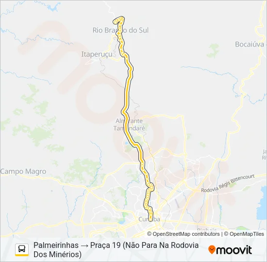L72 RIO BRANCO / PRAÇA 19  (DIRETO) Bus Line Map