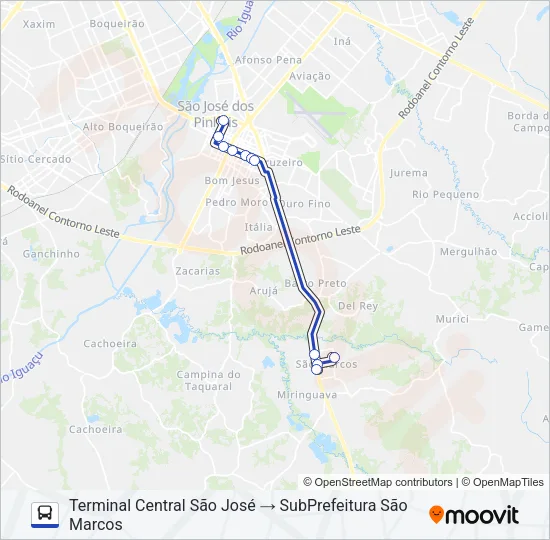 1013 SÃO MARCOS (DIRETO) Bus Line Map