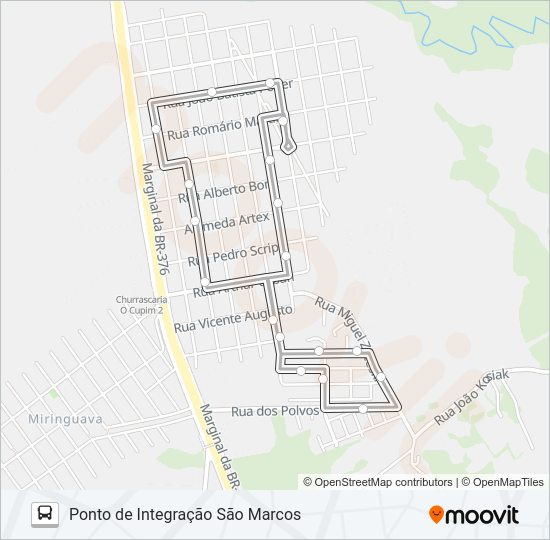 650 VIZINHANÇA 2 Bus Line Map