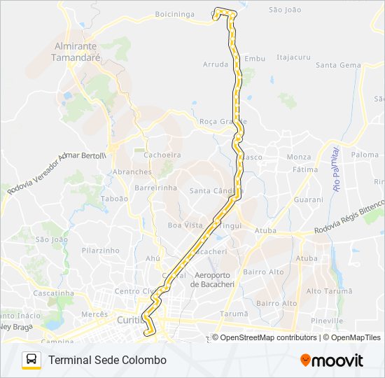 B72 T. COLOMBO / T. GUADALUPE (VIA T. ROÇA GRANDE) bus Line Map