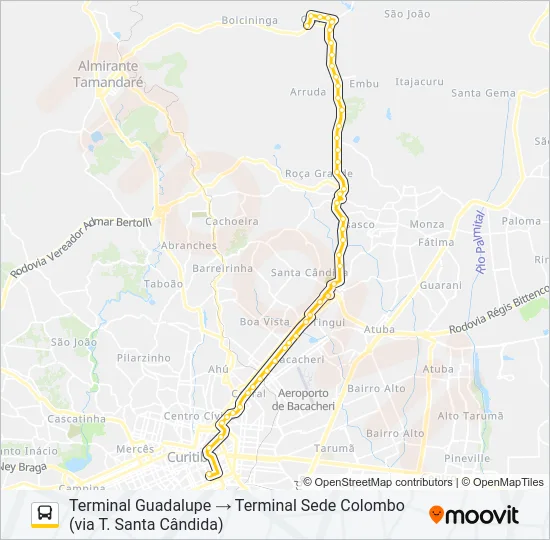 B72 T. COLOMBO / T. GUADALUPE (VIA T. ROÇA GRANDE) Bus Line Map