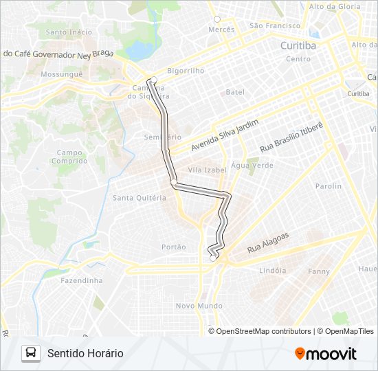 Mapa de 022 INTER 2 (HORÁRIO) de autobús