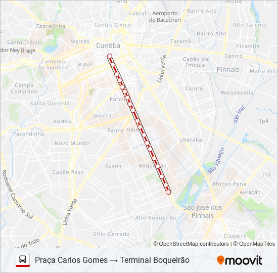 Mapa da linha 503 BOQUEIRÃO de ônibus