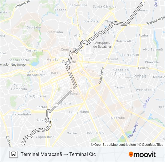 Mapa de 607 COLOMBO / CIC de autobús