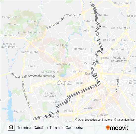 702 CAIUÁ / CACHOEIRA Bus Line Map