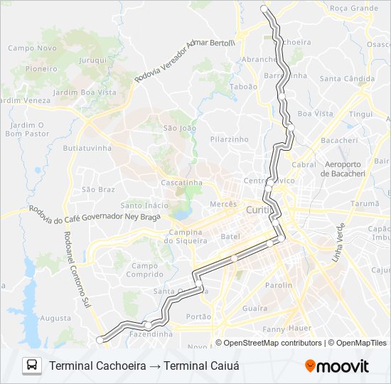 Mapa de 702 CAIUÁ / CACHOEIRA de autobús