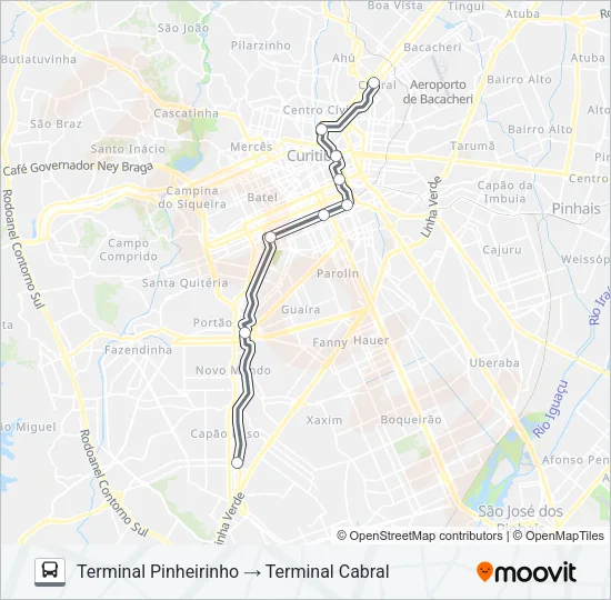 700 PINHEIRINHO / CABRAL Bus Line Map