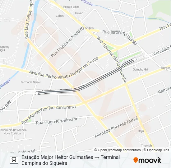 X02 REFORÇO TUBO BARIGUI Bus Line Map