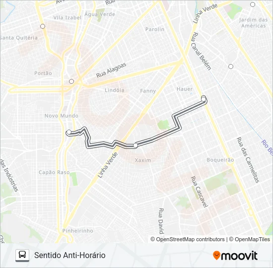 023 INTER 2 (ANTI-HORÁRIO) Bus Line Map