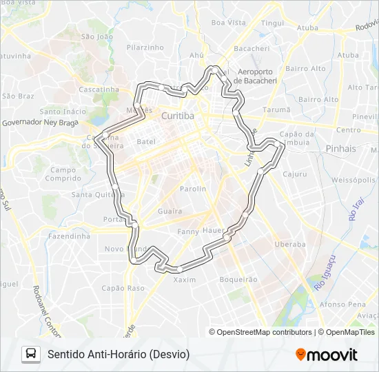 023 INTER 2 (ANTI-HORÁRIO) Bus Line Map