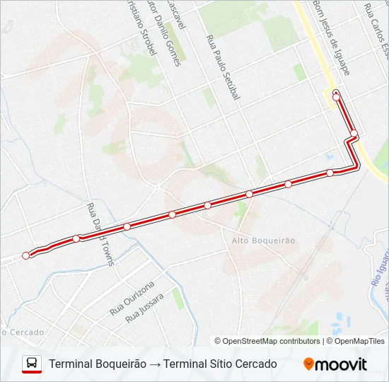 502 CIRCULAR SUL (HORÁRIO) Bus Line Map