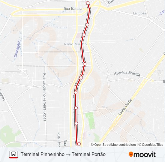 Mapa de 502 CIRCULAR SUL (HORÁRIO) de autobús