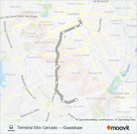 507 SÍTIO CERCADO (HORÁRIO) Bus Line Map